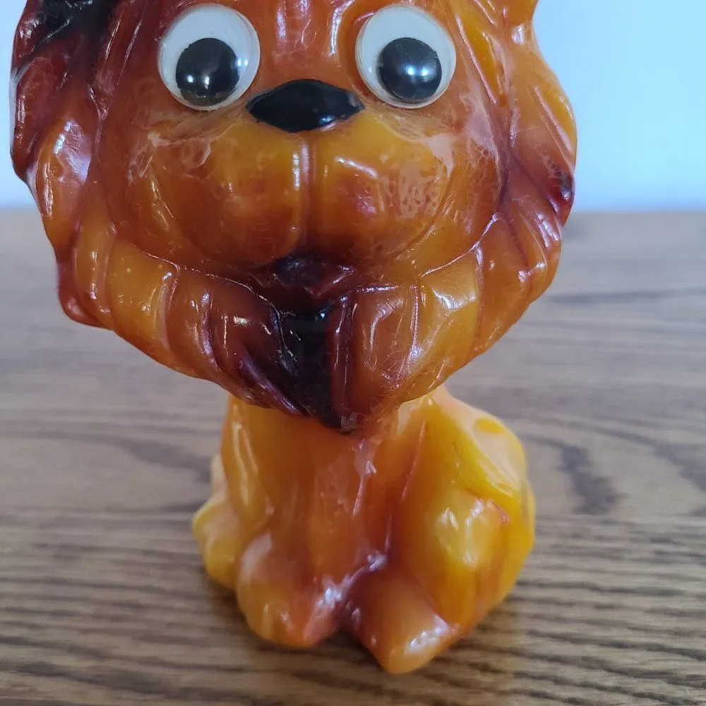 Vintage Lion Novelty Wax Candle - LION WITH CROWN & BIG EYES - Vintage Rare
